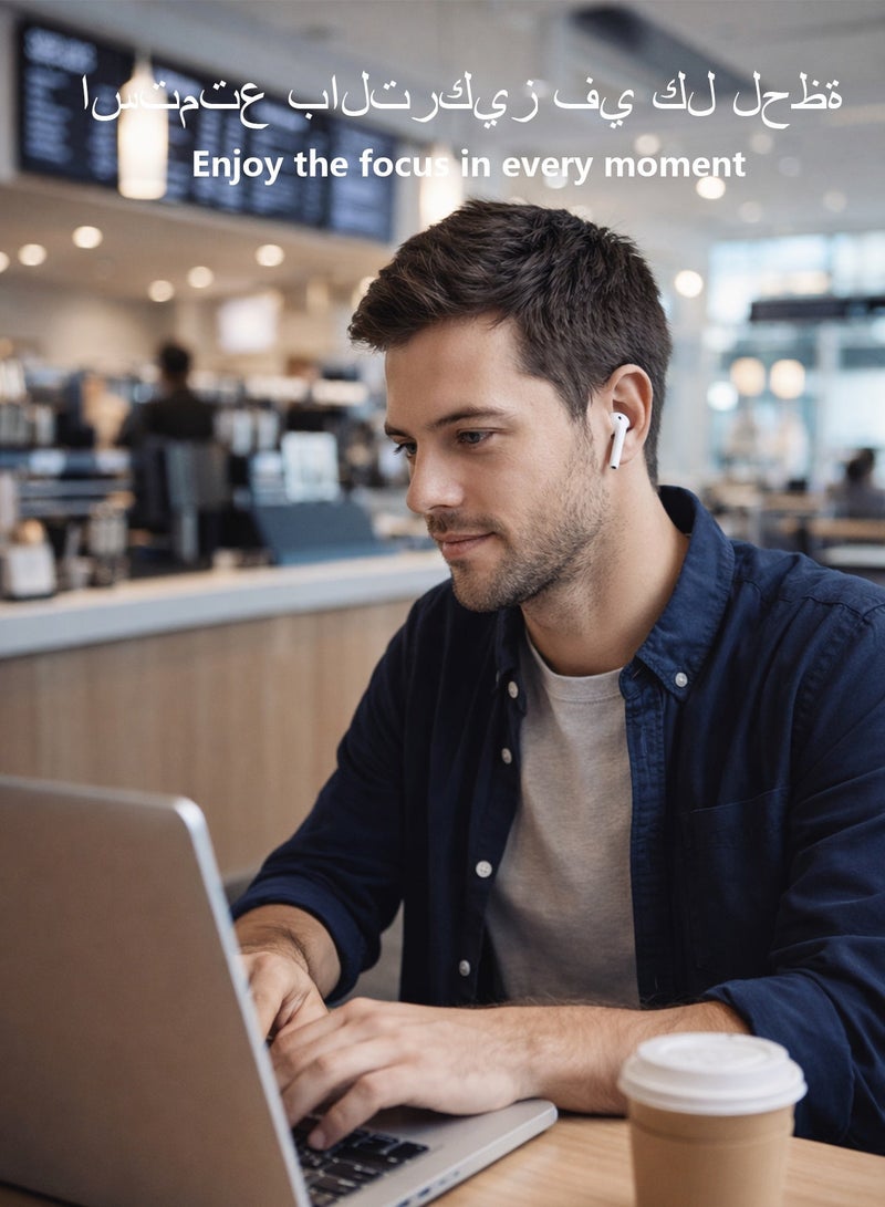 دوداو سماعات بلوتوث U6S، سماعات أذن لاسلكية حقيقية، صوت Hi-Fi، بلوتوث 5.3، عمر بطارية 50 ساعة، وزن خفيف 4 جرام، تحكم باللمس - Image 3