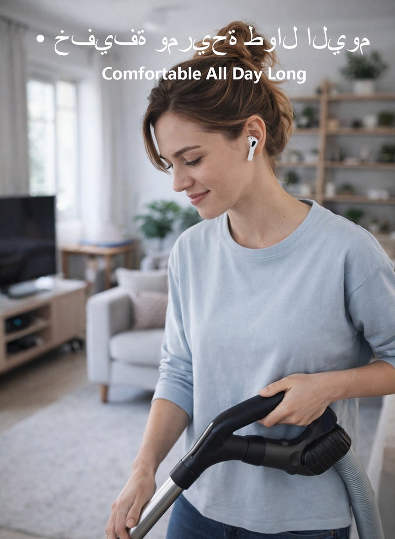 دوداو سماعات بلوتوث U6S، سماعات أذن لاسلكية حقيقية، صوت Hi-Fi، بلوتوث 5.3، عمر بطارية 50 ساعة، وزن خفيف 4 جرام، تحكم باللمس - Image 5