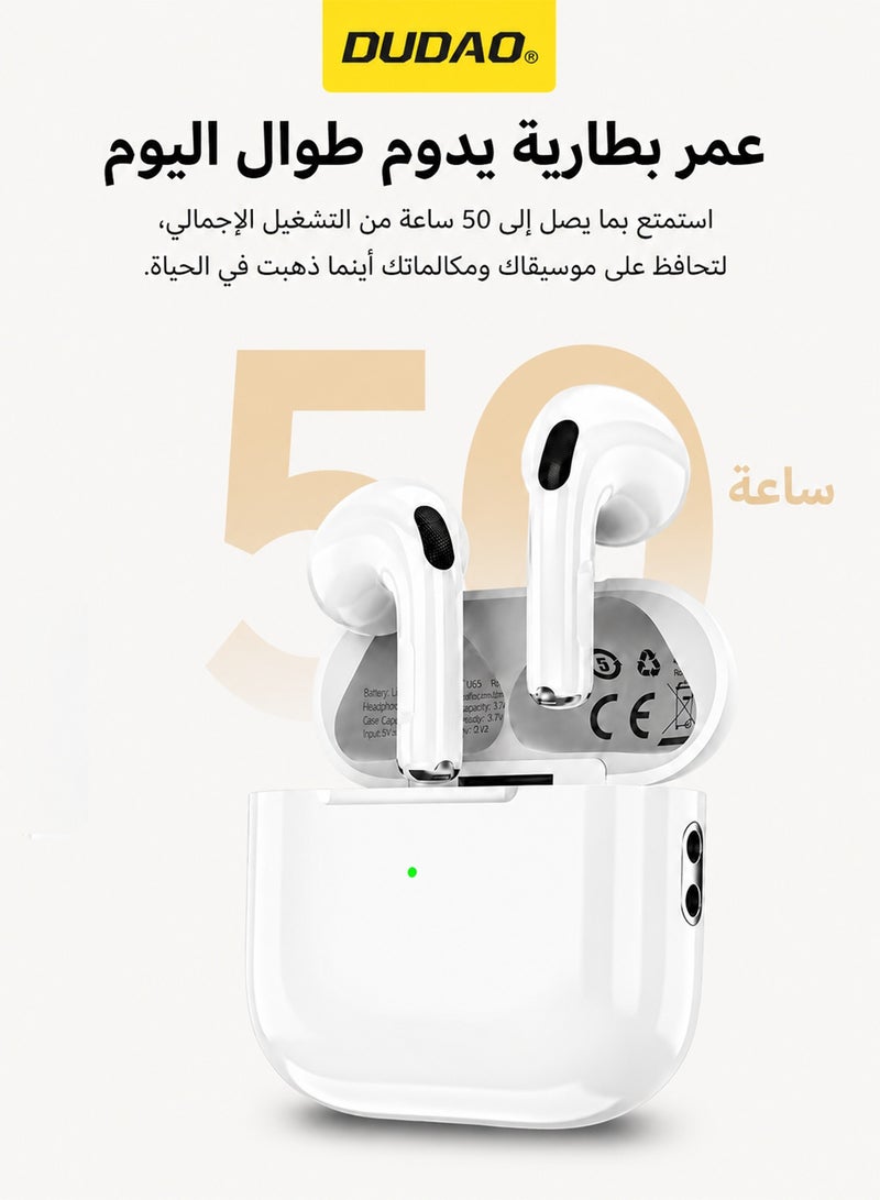 DUDAO U6S Bluetooth Earphones, True Wireless Earbuds, Hi-Fi Sound, Bluetooth 5.3, 50 Hours Battery Life, Ultra-Light 4g - Image 2