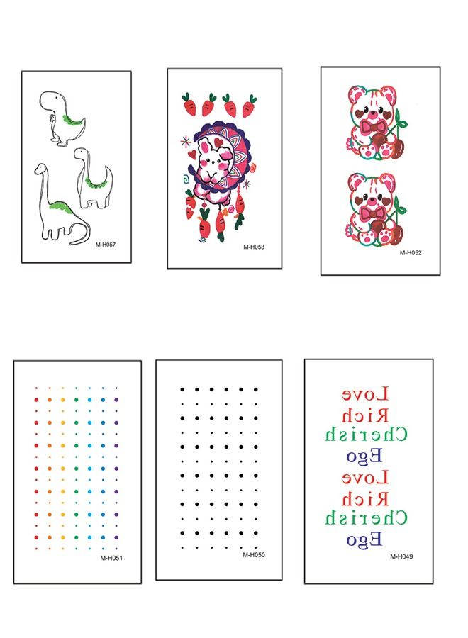 6 Sheets Fashionable waterproof temporary tattoo sticker with multiple designs - Image 1
