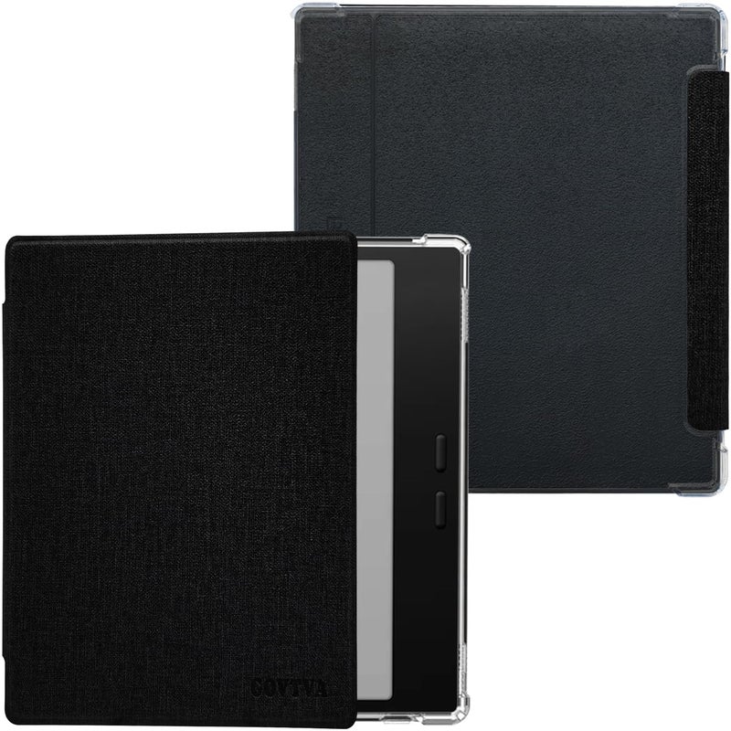 GOVTVA Transparent TPU Back Case for Onyx Boox Go Color 7 Gen 12 20242025 Boox Go 7 UltraThin Enhanced Auto SleepWake Cover with Thickened Corners Magnetic Closure Cloth Black - Image 2