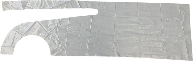 KingSeal Disposable Poly Aprons, 28"x46", 0.8 mils thick, Individually Packed, White, Bib Style - Image 3