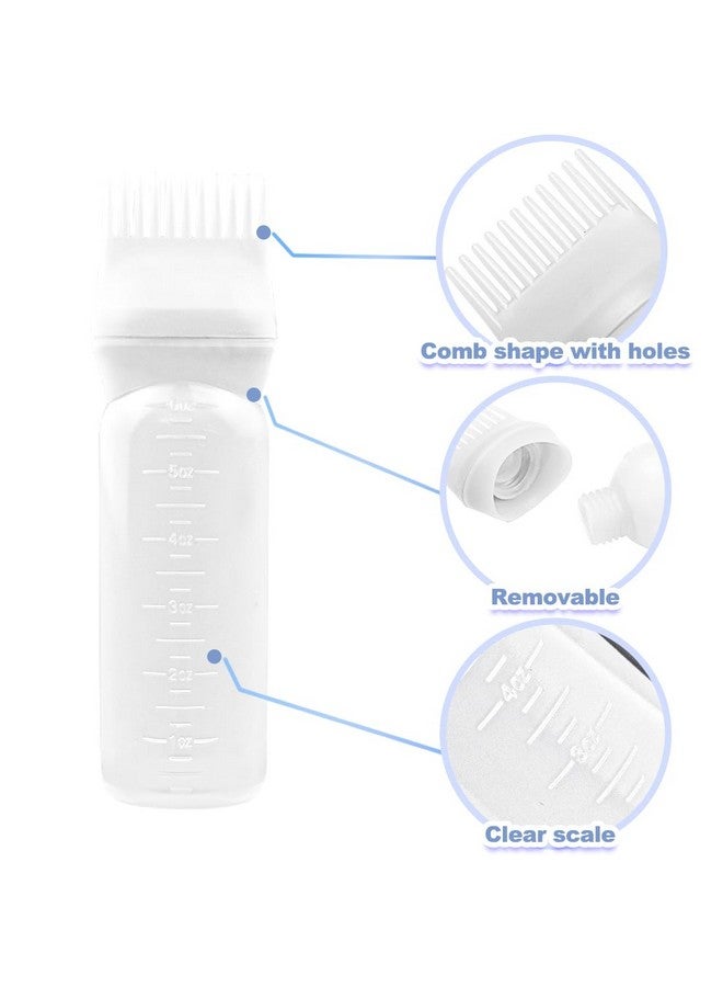 ايلان زجاجة مشط زيت الشعر من إيلان، 4 قطع، أداة توزيع زيت فروة الرأس والشعر، 6 أونصة (وردي، بنفسجي، أبيض، أسود) - Image 3