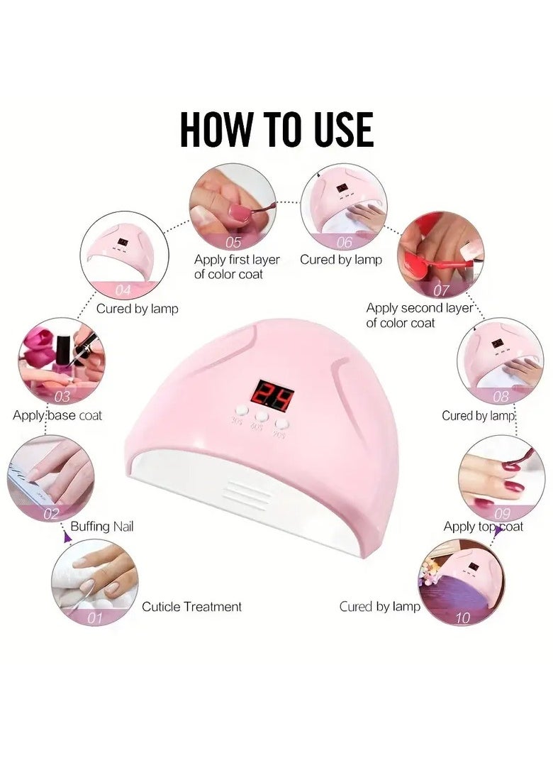 ORiTi UV LED Nail Lamp, Nail Polish Dryer, Acrylic Gel Curing Light, Manicure Timer, Nail Art Tools Accessories  - Image 5