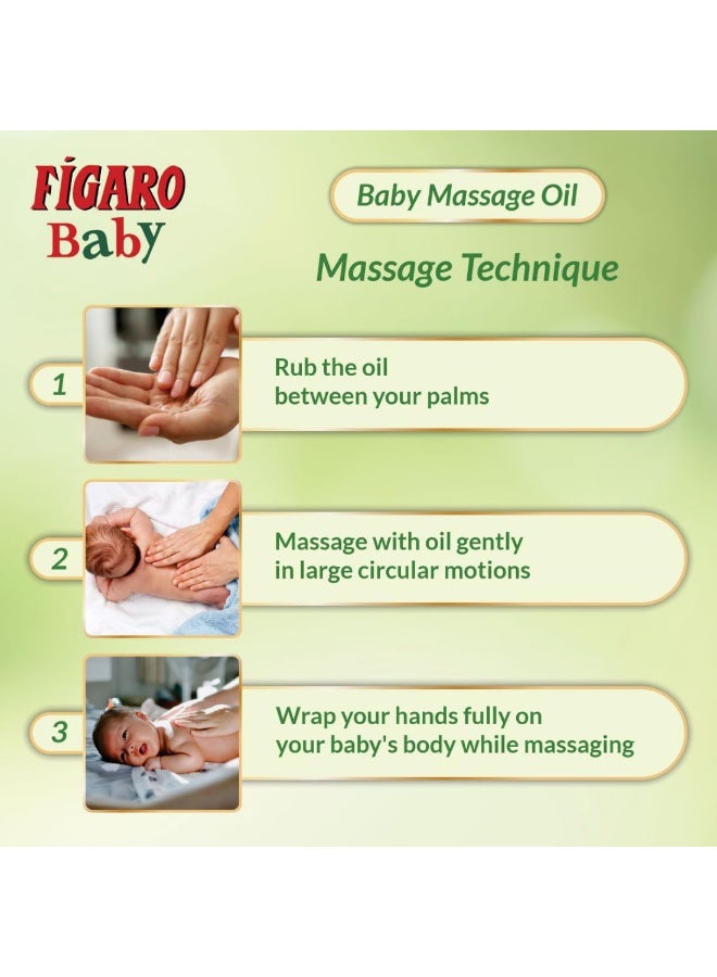 Figaro Baby Massage Oil With Goodness Of Natural Olive Oil Enriched With Vitamin E, Dermatologically Tested, 200 Ml - Image 4