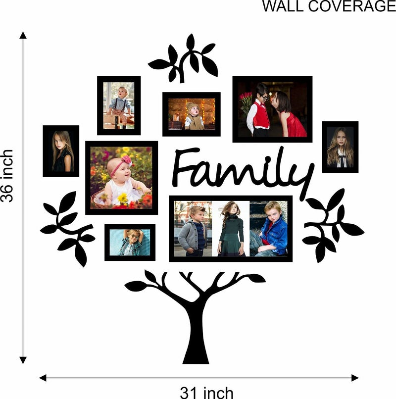 PAPER PLANE DESIGN Photo Frame, Frames for Wall Set of 8, Walls Decoration Hanging photos Collage Gift for Family (FAMILY TREE) - Image 3