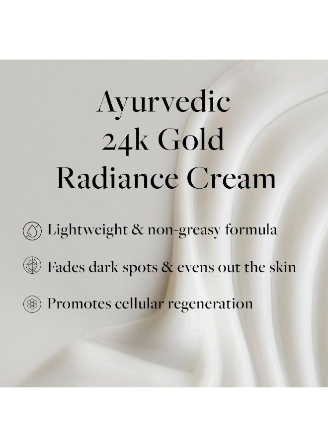 Sadhev Ayurvedic 24K Gold Radiance Cream With Goodness Of Swarna Bhasma And Tangerine for Deeply Nourishes, Hydrates And Dark Spots 50 gm - Image 2