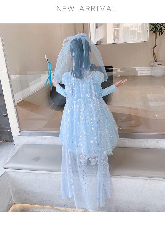 Loquat Fairytale Princess Themed Party Fancy Dress Cosplay Costume With Accessories Blue 