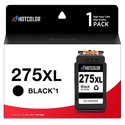 HOTCOLOR PG275XL Black Ink Cartridges PG275 XL Replacement for Canon Ink 275 and 276 XL for Canon 275 Black Ink for Canon PIXMA TS3522 TS3520 TR4720 1 Black 1 Pack - Image 1