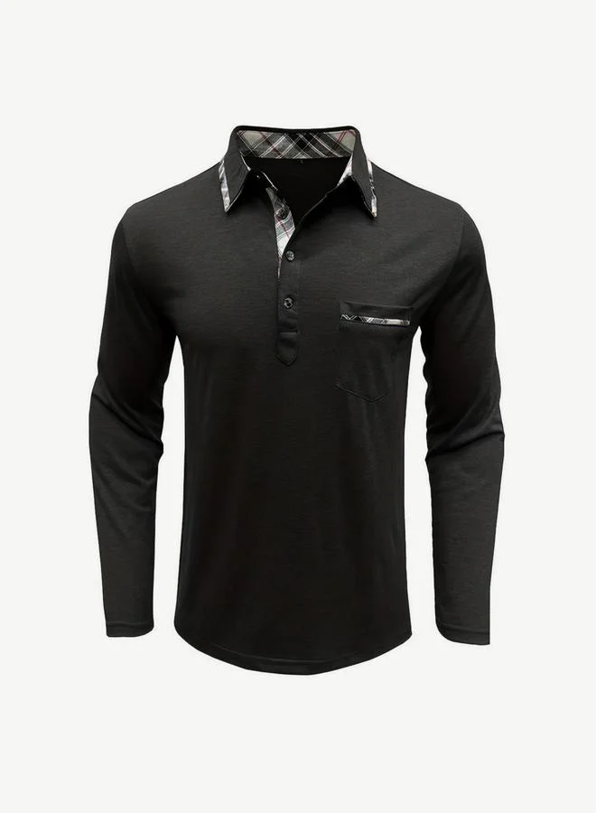 تايك تو بولو محبوك بأكمام طويلة وجيب