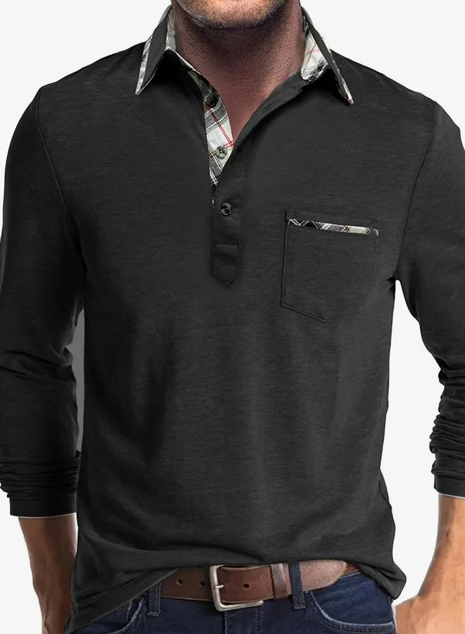 تايك تو بولو محبوك بأكمام طويلة وجيب