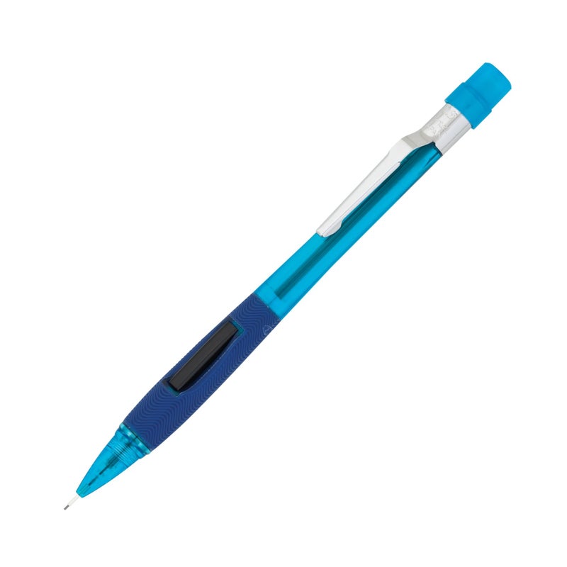Pentel قلم رصاص ميكانيكي بنتل PD345TC كويكر كليكر، 0.5 مم، برميل أزرق شفاف - Image 1