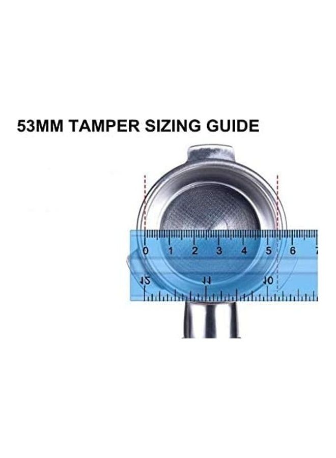 51mm Coffee Tamper with Spring Loaded Handle Silver/Black - Image 4