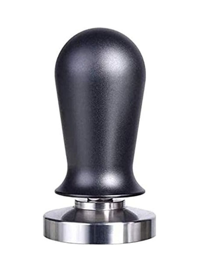 51mm Coffee Tamper with Spring Loaded Handle Silver/Black - Image 1
