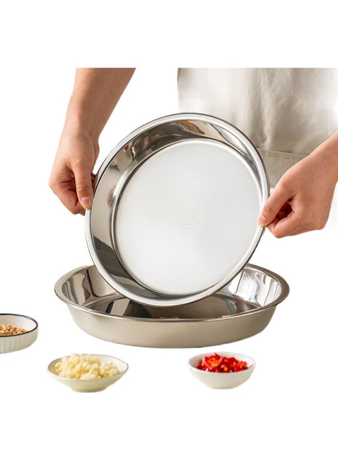 Onlycook 304 Stainless Steel Steamer Plate For Home Use, Suitable For Liangpi, Luoluo, Rice Noodles, And Flatbread, Round Steaming Tray - 28Cm - Image 3