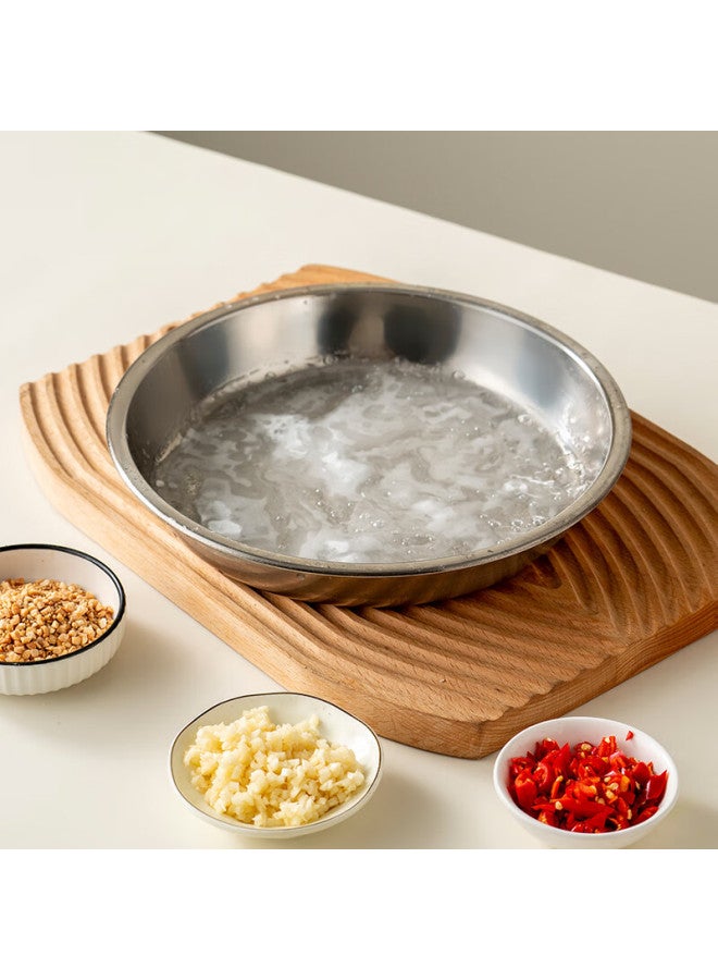 Onlycook 304 Stainless Steel Steamer Plate For Home Use, Suitable For Liangpi, Luoluo, Rice Noodles, And Flatbread, Round Steaming Tray - 28cm - Image 3