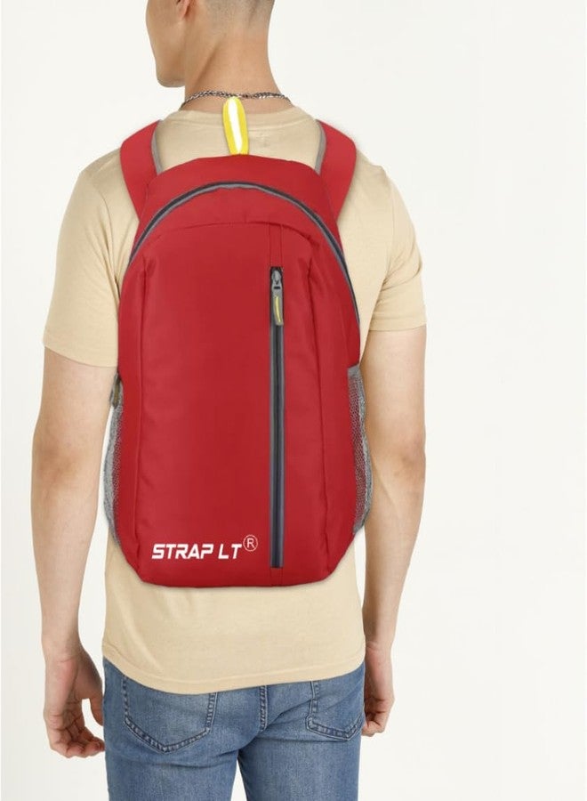 StrapLt KO REDPROQCHUABAG77964_11 Men's and Women's PU Casual Backpack | Red | - Image 2