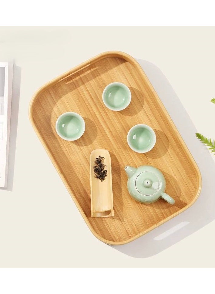 Generic 3-Piece Oval Bamboo Wood Tray Set  - Image 3