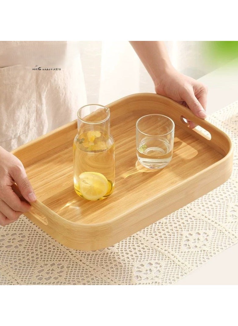 Generic 3-Piece Oval Bamboo Wood Tray Set  - Image 4