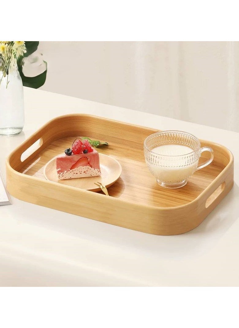 Generic 3-Piece Oval Bamboo Wood Tray Set  - Image 2