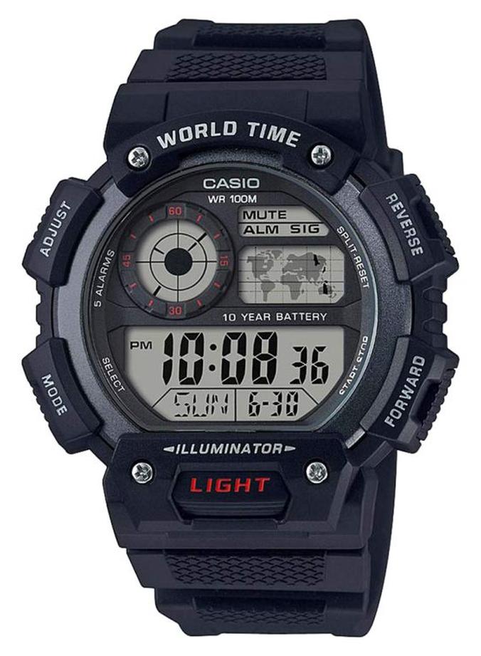 كاسيو ساعة يد رقمية ومقاومة للماء من سلسلة يوث طراز AE-1400WH-1AVDF - 51 مم - لون أسود رجال - Image 1