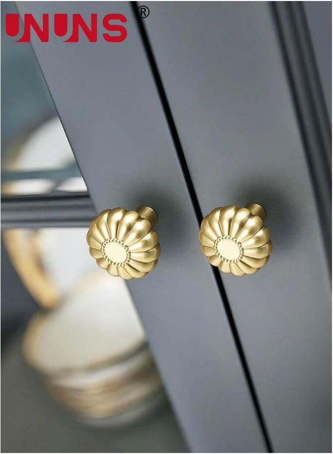 UNUNS Knobs For Cabinet,6 Pack Gold Drawer Cabinet Knobs,Solid Brass Handles Hardware Dresser Kitchen Bedroom Bathroom - Image 4