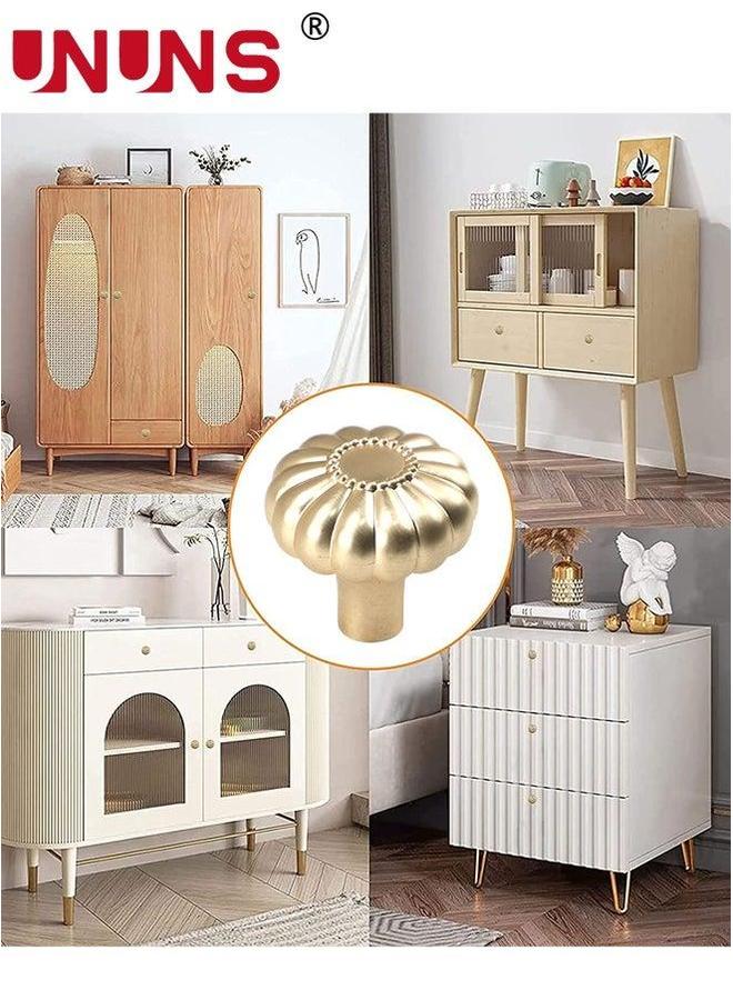UNUNS Knobs For Cabinet,6 Pack Gold Drawer Cabinet Knobs,Solid Brass Handles Hardware Dresser Kitchen Bedroom Bathroom - Image 5