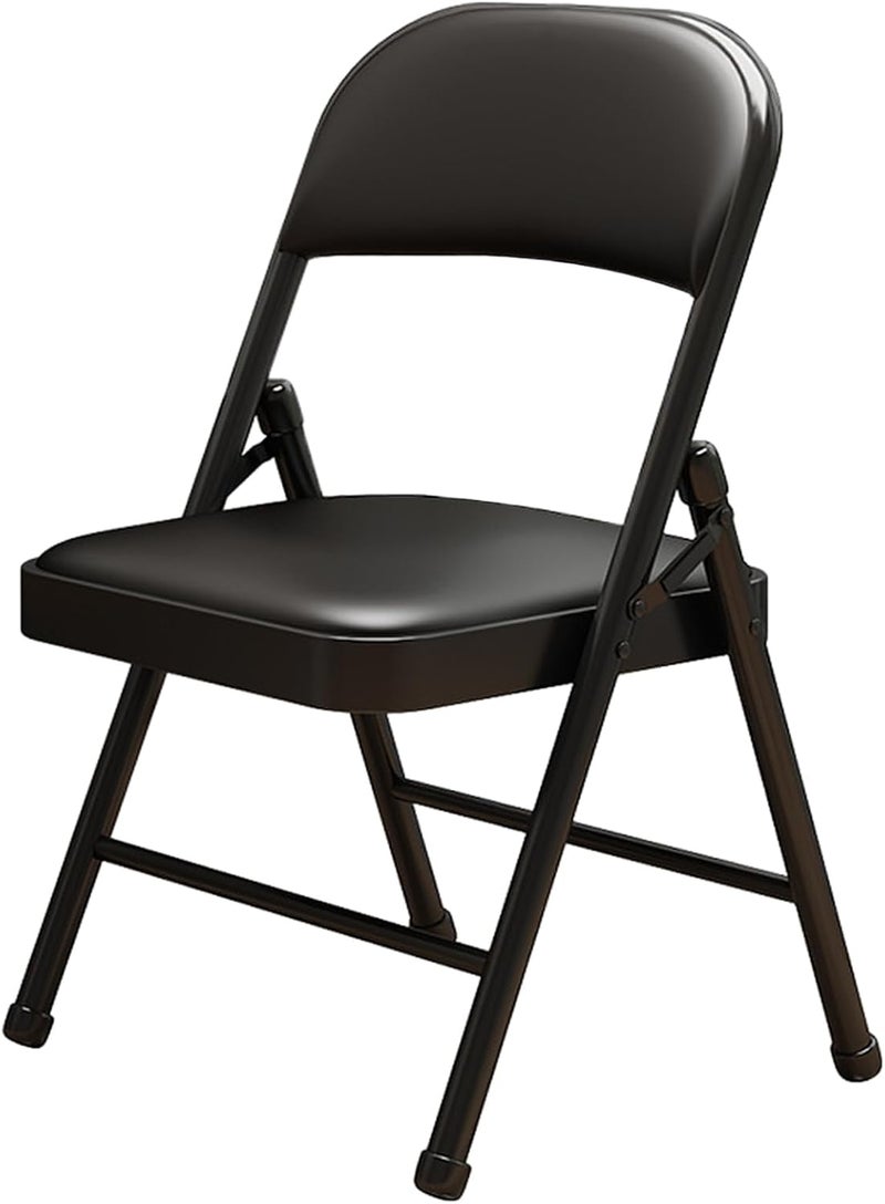 KAOCHA 1 Pack Bulk Folding Chairs with Padded Cushion, Single Black Steel Metal Frame Foldable Chair for Indoor and Outdoor, Portable Stackable Commercial Seat for Bedroom Patio Party Event - Image 1