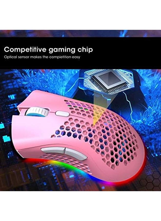 erorex - Wireless Gaming Mouse Rechargeable Hollow Portable Office Mouse Computer Accessories Unique Hollow Honeycomb Design Wireless Low Noise Ergonomic Mouse - Image 1
