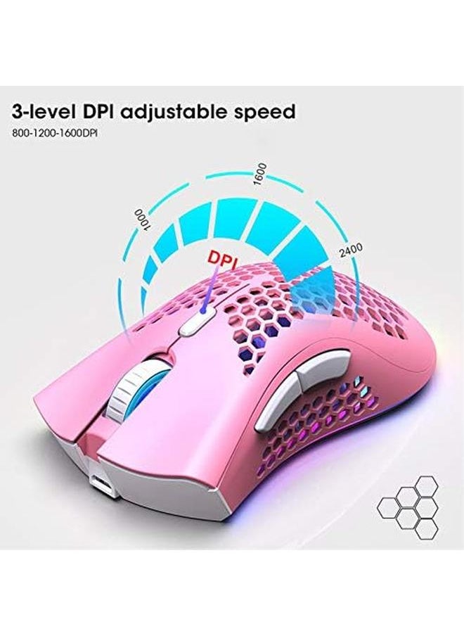 erorex - Wireless Gaming Mouse Rechargeable Hollow Portable Office Mouse Computer Accessories Unique Hollow Honeycomb Design Wireless Low Noise Ergonomic Mouse - Image 1