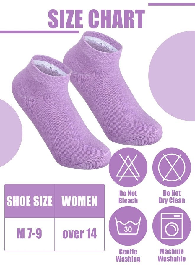 Funtery جوارب Funtery الوردية والبنفسجية القصيرة للبنات، 20 زوجًا، جوارب باستيلية قصيرة غير ظاهرة، قابلة للتهوية (بنفسجي) - Image 3
