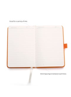 Excefore Pocket Notebook, 2 Pack Small Notebook with Pen, A6 Size Journal Hardcover Notebook, 3.7”x5.5” Mini Notepad 100Gsm Thick Paper for Office, School (160 Pages, Orange)  - Image 5
