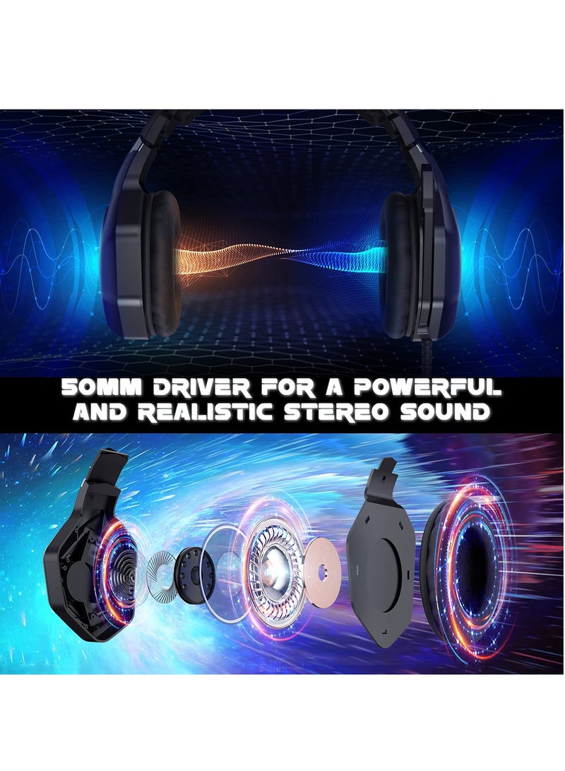 onikuma K10 Pro RGB Gaming Headset with 7.1 Surround Sound, Noise Canceling Mic for PS5, PS4, Xbox Series X|S, PC Gaming Headphone - Image 5