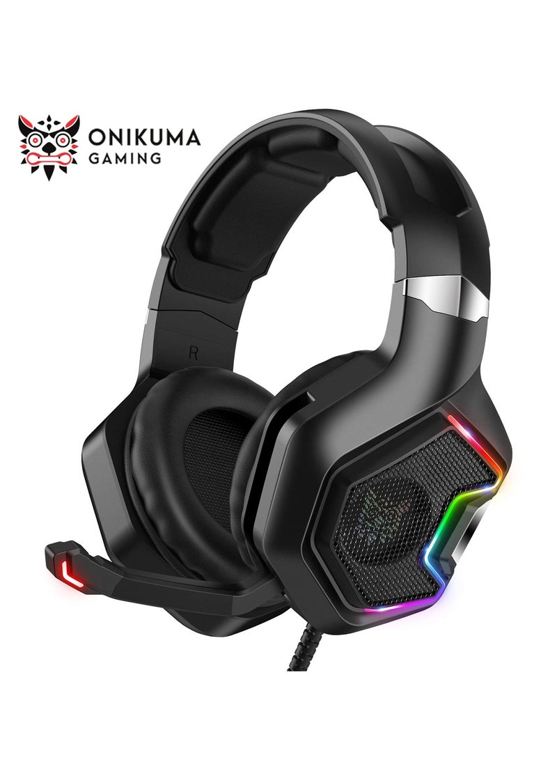 onikuma K10 Pro RGB Gaming Headset with 7.1 Surround Sound, Noise Canceling Mic for PS5, PS4, Xbox Series X|S, PC Gaming Headphone - Image 1