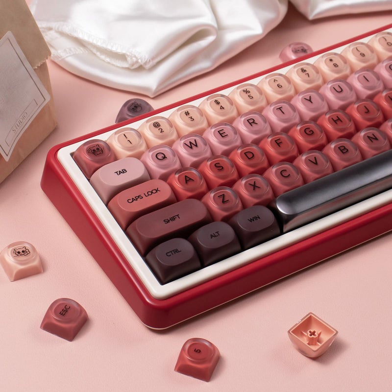 Sumgsn 132 Keys PBT Jelly Keycaps MOA Profile Red Keycaps Comaptible with Wooting Keyboard 61/64/87/104/108 Cherry Mx Switches Mechanical Keyboards - Image 1