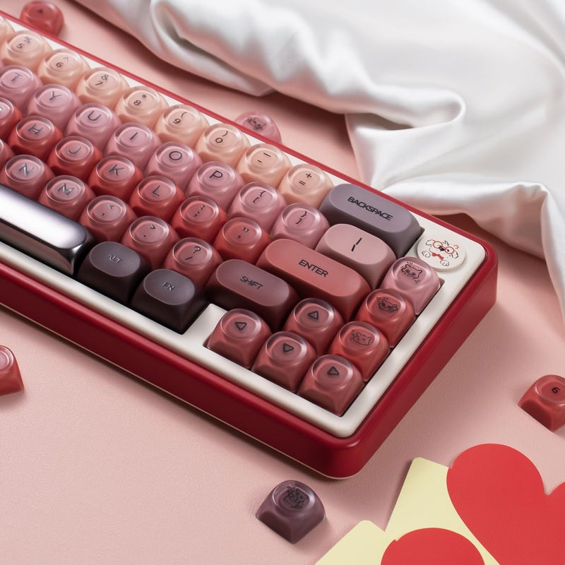 Sumgsn 132 Keys PBT Jelly Keycaps MOA Profile Red Keycaps Comaptible with Wooting Keyboard 61/64/87/104/108 Cherry Mx Switches Mechanical Keyboards - Image 3