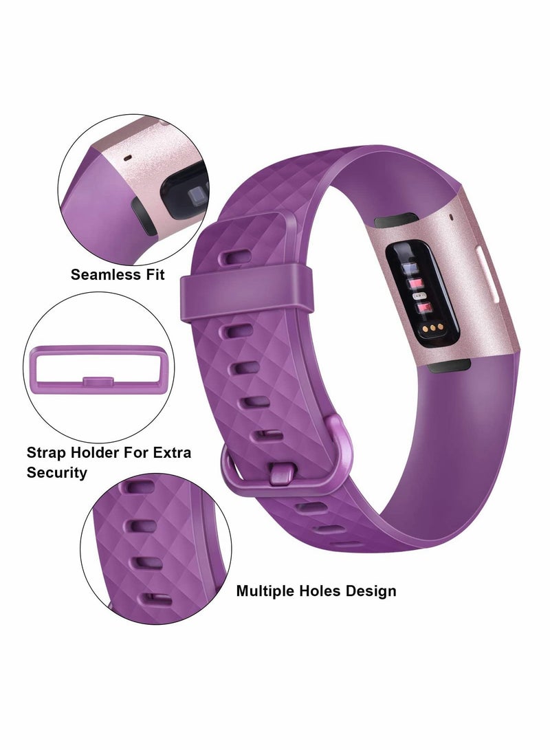 Replacement Bands Compatible with Fitbit Charge 4/3, 3 Pcs Silicone Fitness Sport Wristbands - Image 2