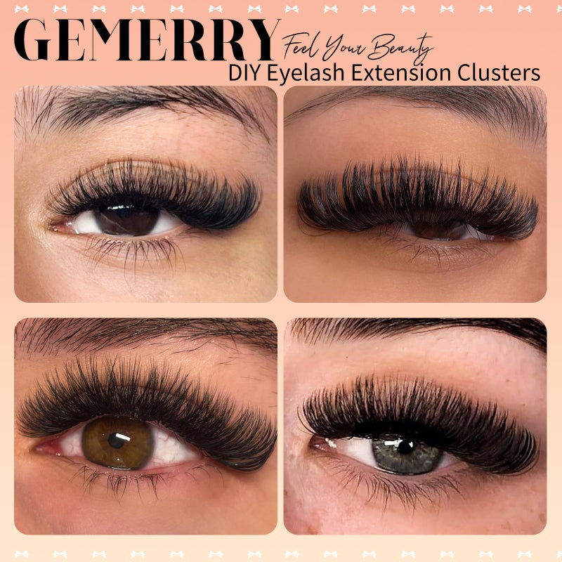GEMERRY 565Pcs Lash Clusters D Curl Volume Eyelashes Clusters Extensions with Thin Band for DIY at home (30D+40D+50D+60D+80D+100D, 8-16mm) - Image 2