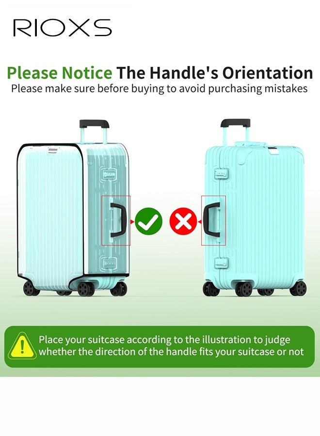RIOXS Clear PVC Luggage Cover, Waterproof Transparent Travel Suitcase Protector for Wheeled Luggage, Dustproof Anti-Scratch Thickened Baggage Suitcase Cover for 30in Luggage - Image 3
