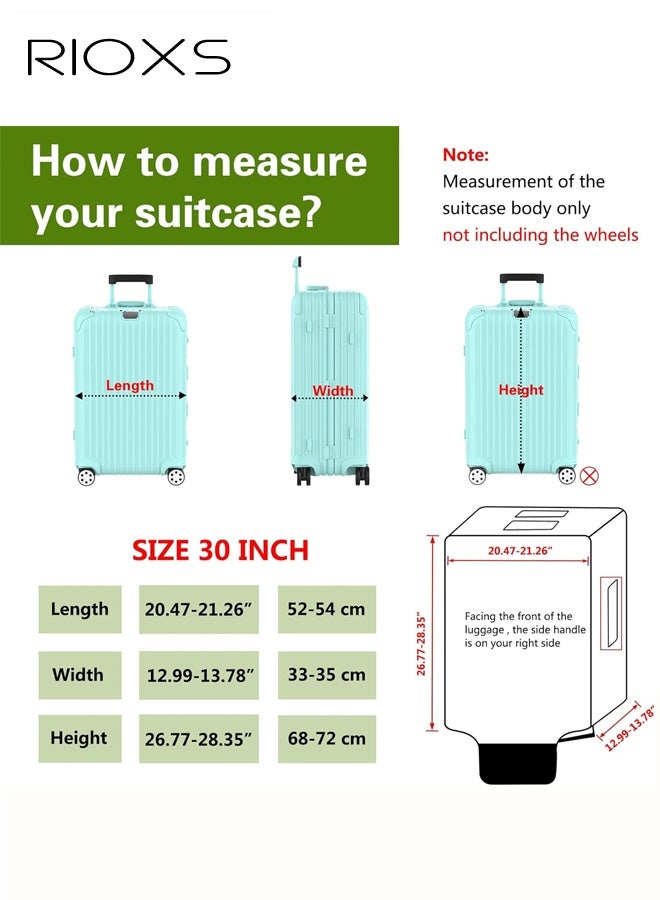 RIOXS Clear PVC Luggage Cover, Waterproof Transparent Travel Suitcase Protector for Wheeled Luggage, Dustproof Anti-Scratch Thickened Baggage Suitcase Cover for 30in Luggage - Image 2