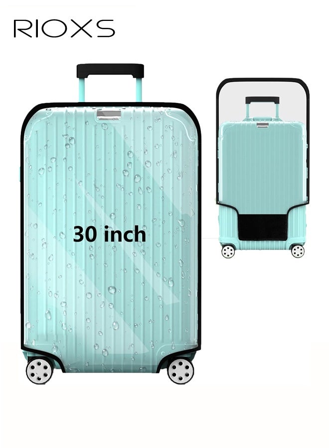 RIOXS Clear PVC Luggage Cover, Waterproof Transparent Travel Suitcase Protector for Wheeled Luggage, Dustproof Anti-Scratch Thickened Baggage Suitcase Cover for 30in Luggage - Image 1