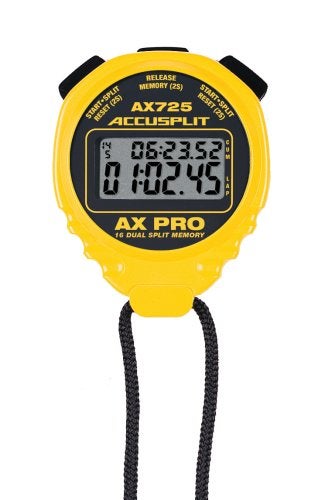 ACCUSPLIT AX725 PRO MEMORY (16) Dual Line Stopwatch (Yellow) - Image 5