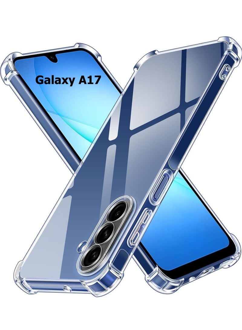 جراب شفاف لهاتف Samsung Galaxy A17 5G مصنوع من مادة TPU الناعمة والشفافة مع حماية خلفية معززة وممتصة للصدمات لهاتف Samsung Galaxy A17 5G شفاف - Image 1