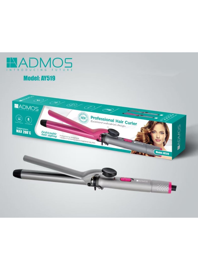 Admos AY519 Professional Hair Curler & Straightener – 200°C Smart Styling Tool