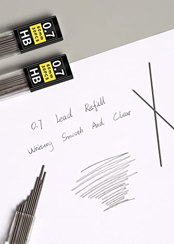 Lifreer 0.7 Lead Refills (1080 Pcs), Unbreakable 0.7 mm Lead Refills and 2 Premium Erasers, Long Lasting HB Pencil Lead 0.7 Refill,Mechanical Pencil Lead 0.7mm for Students & Professionals - Image 4
