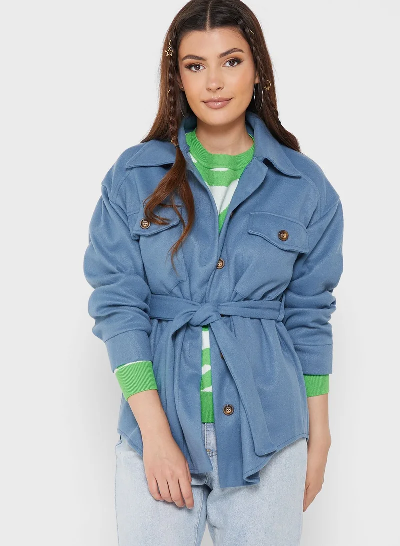 Ginger Solid Tie-Up Jacket