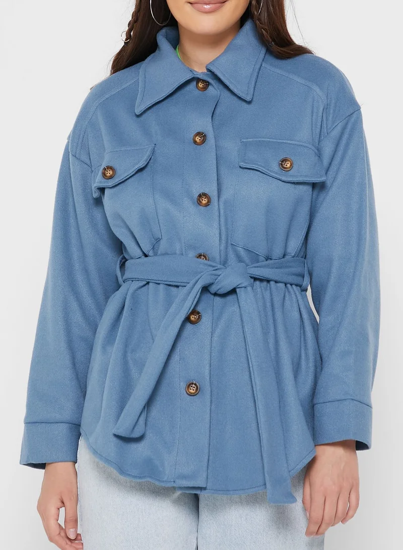 Ginger Solid Tie-Up Jacket