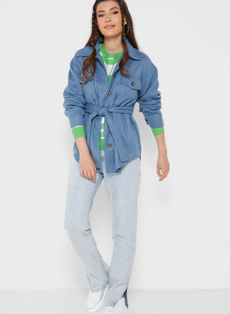 Ginger Solid Tie-Up Jacket