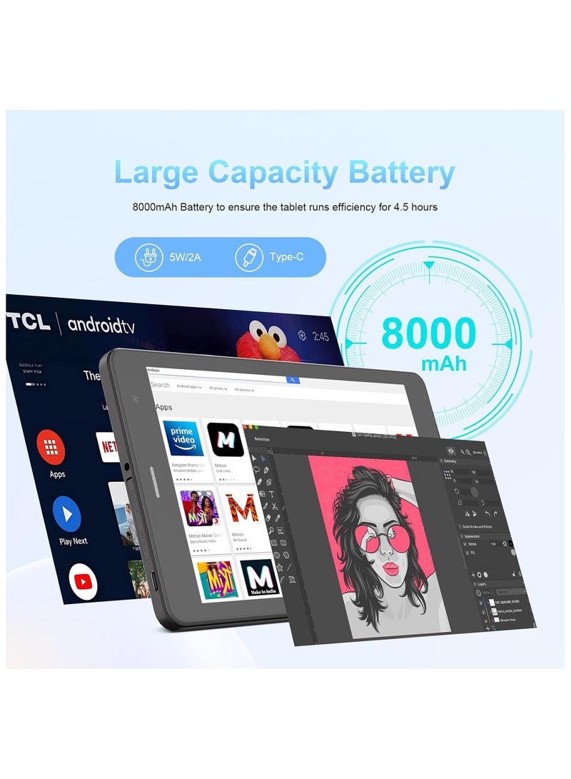 REBENUO Tablet 8 inch , Android 14.0 Tablet Octa-Core Processor, 8GB RAM 512GB ROM with 5G LTE SIM, 1280 * 800 IPS HD Screen, 5MP+8MP Dual Camera Tablet,CM817 Pro Max - Image 5