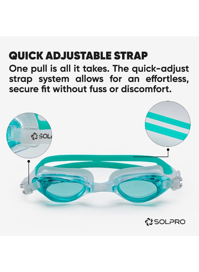 SOLPRO Clear Wave Adult Swimming Goggles (Green) - Image 3